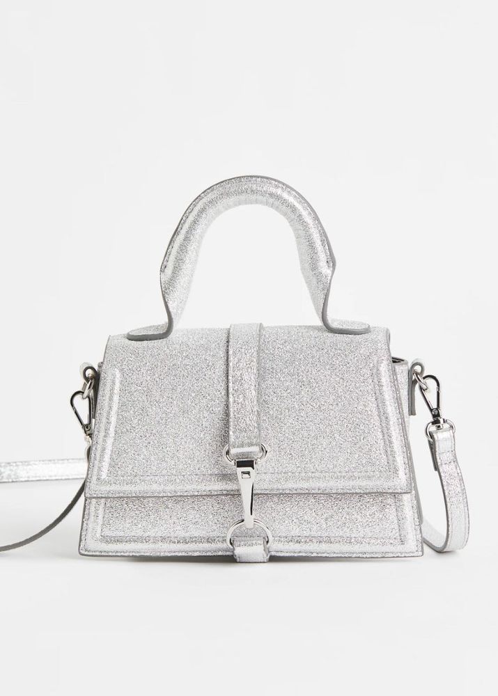 H&amp;M Silver Glitter Mini Handbag