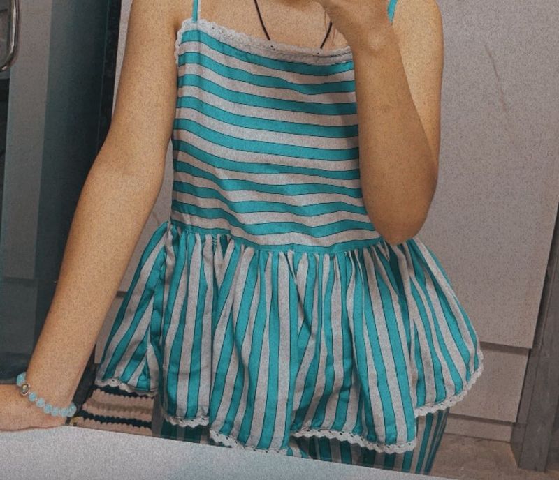 Striped Peplum Cordset