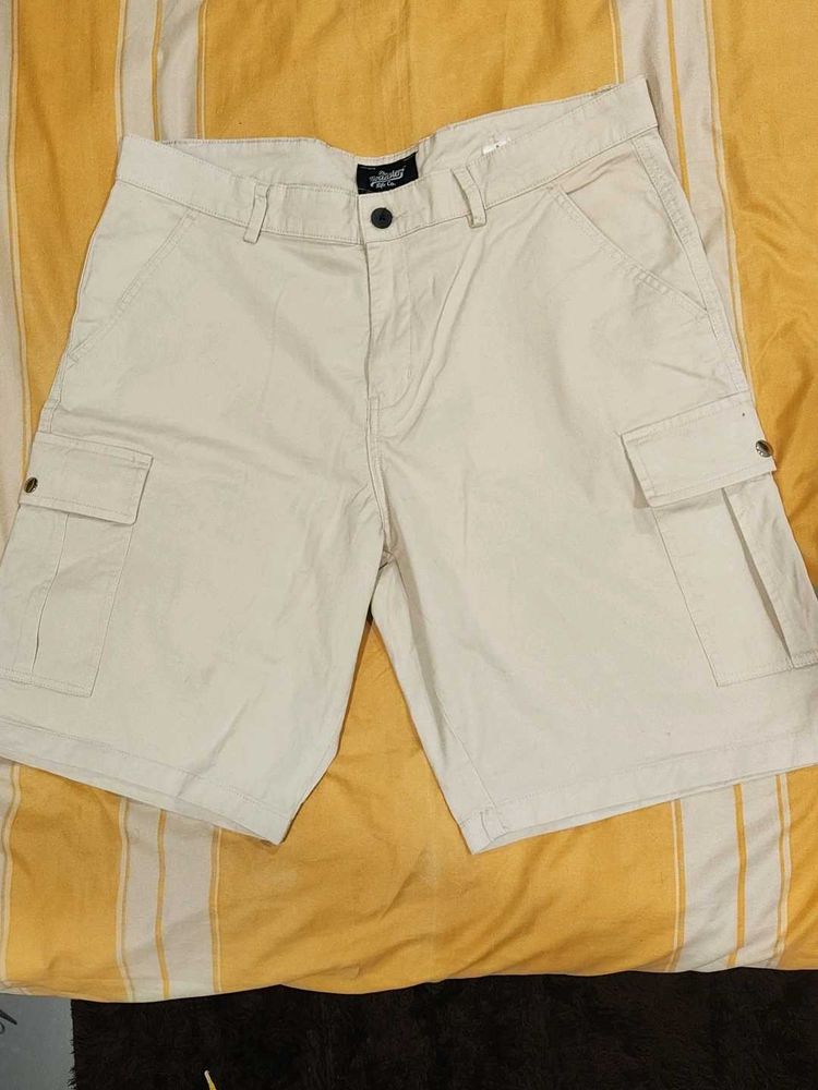 Men's Beige Cargo Shorts