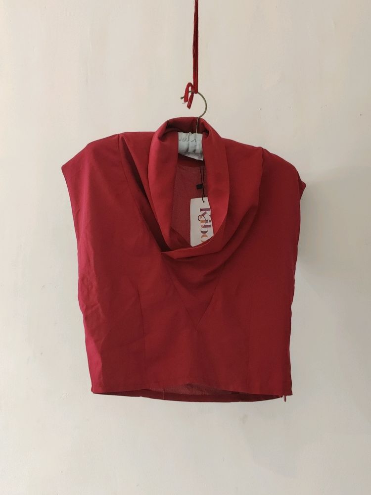 Cowl Neck Crop Top For ₹100