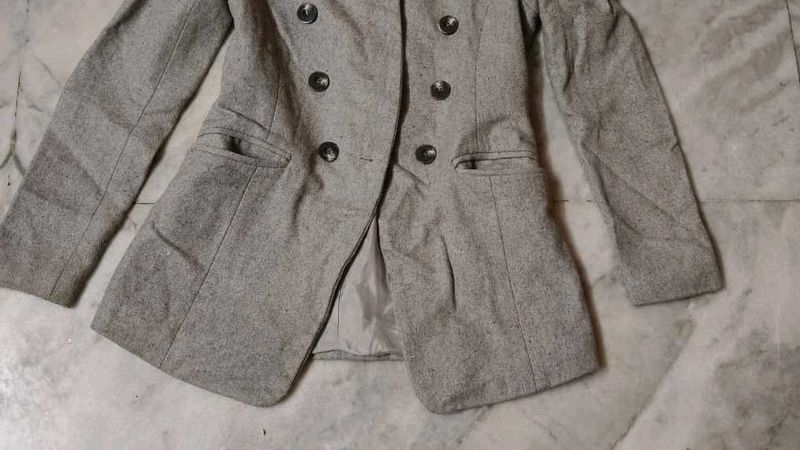 Gray Double-Breasted Coat