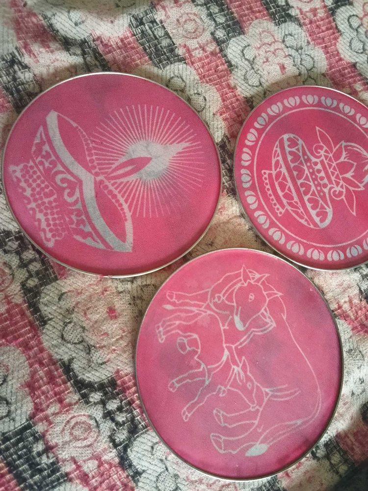 Set of 3 Decorative Round Art Pieces one @99