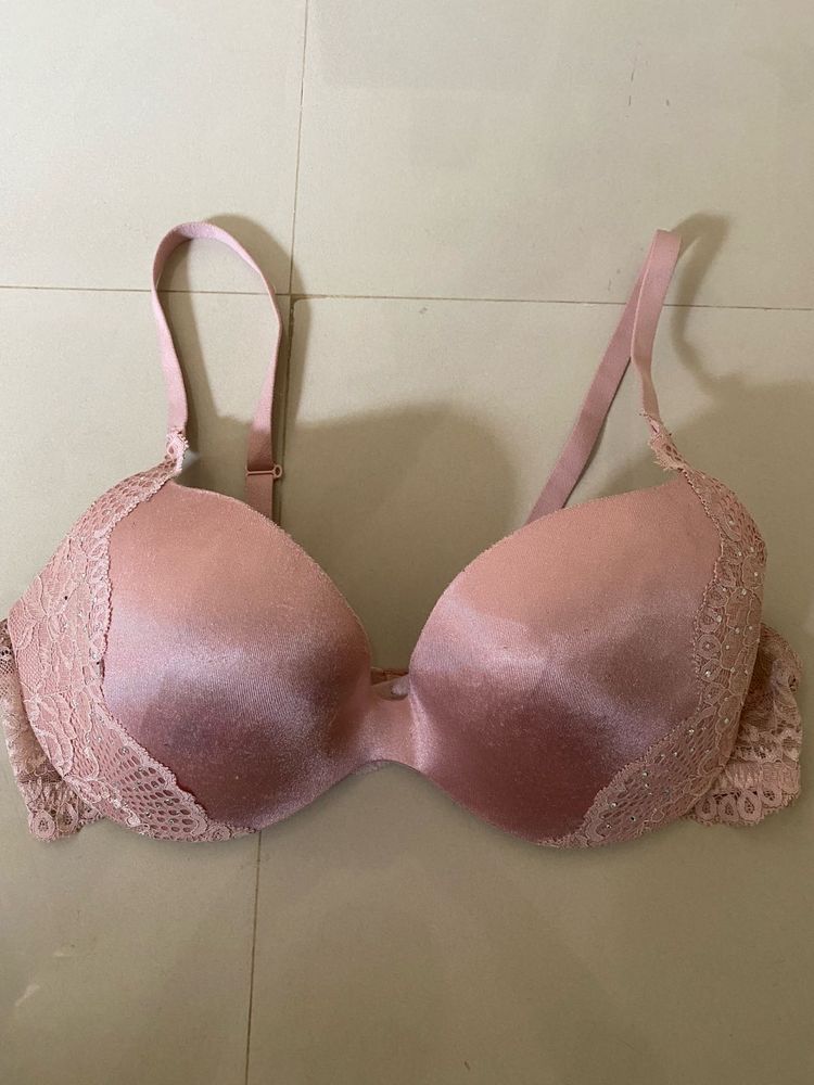 Padded Lace Trim Bra