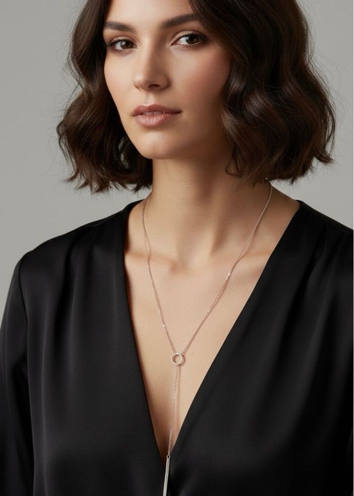 Silver Circle Layering Necklace 💎