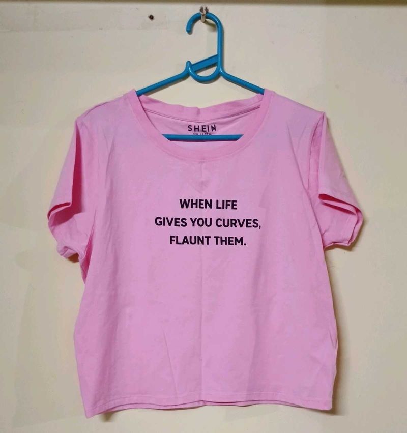 Pink Graphic Crop Top