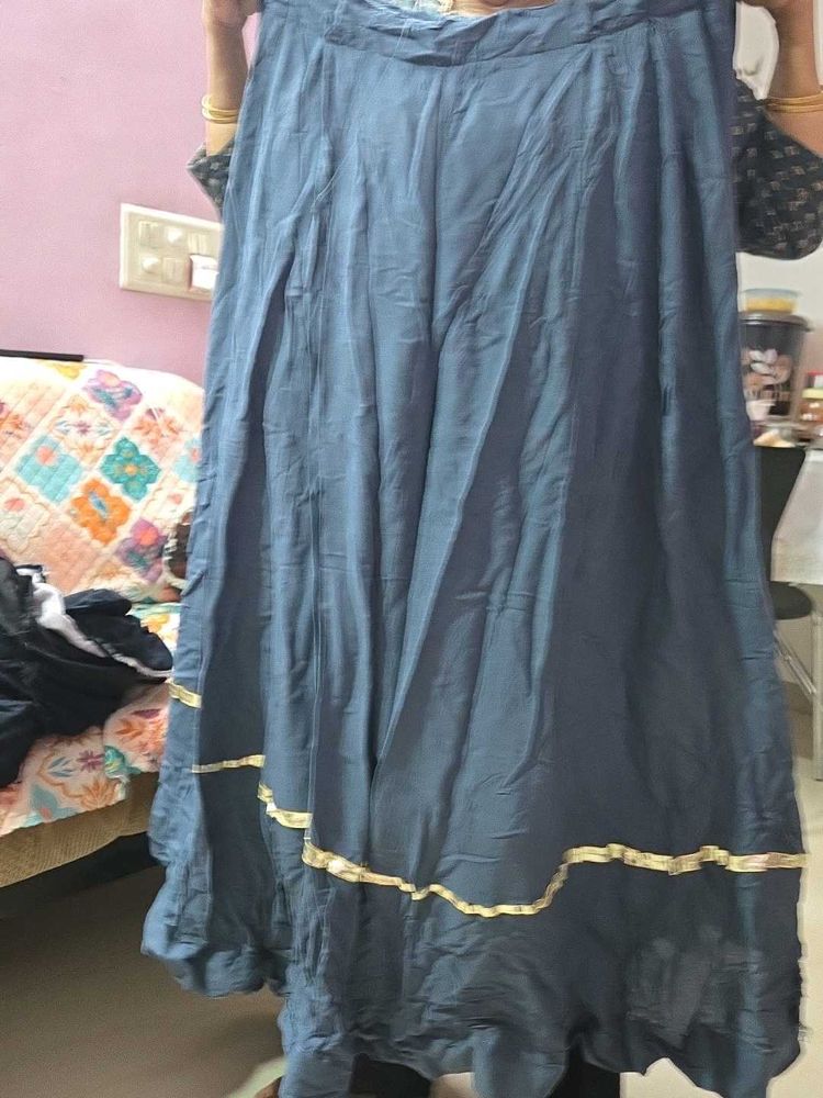 Elegant Blue Navratri Skirt or Ghaghra