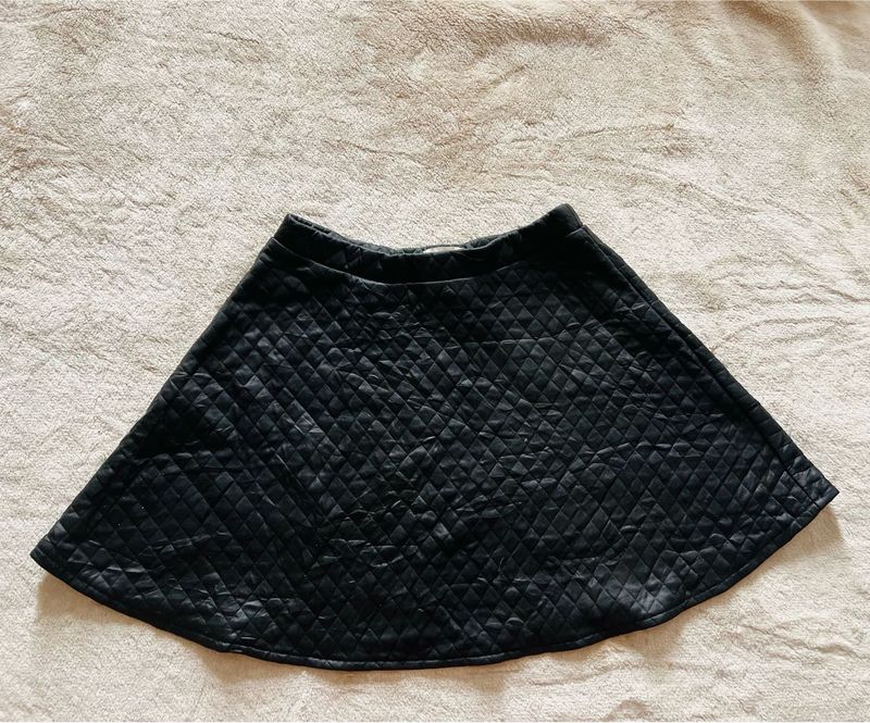 Quilted Black Mini Skirt