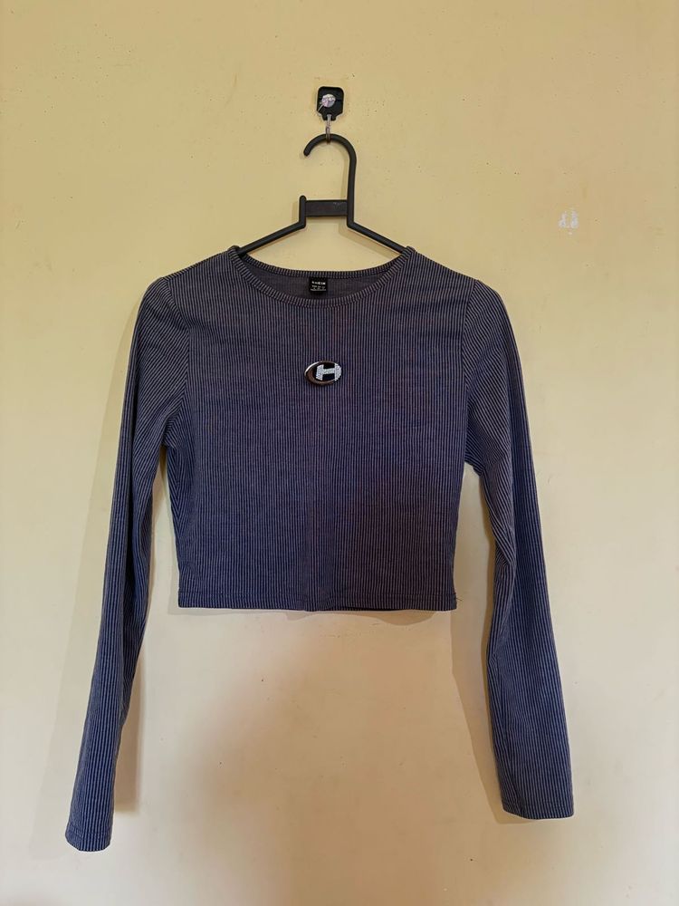 Ribbed Long Sleeve Crop Top