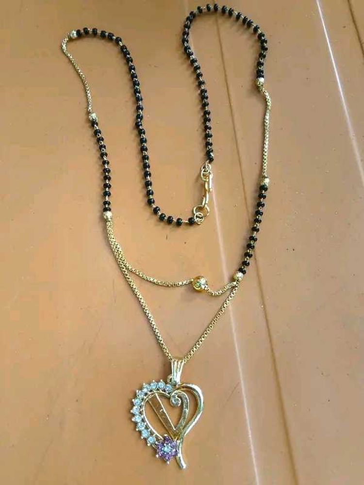 Heart Pendant Mangalsutra Necklace