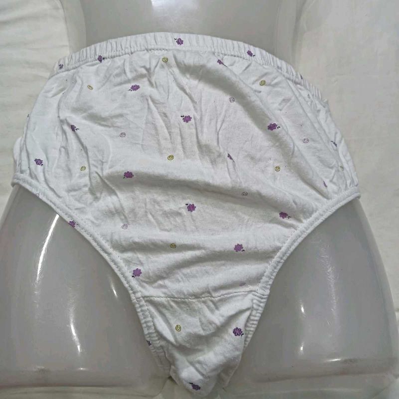 🪔 White Briefs with Purple Floral Print