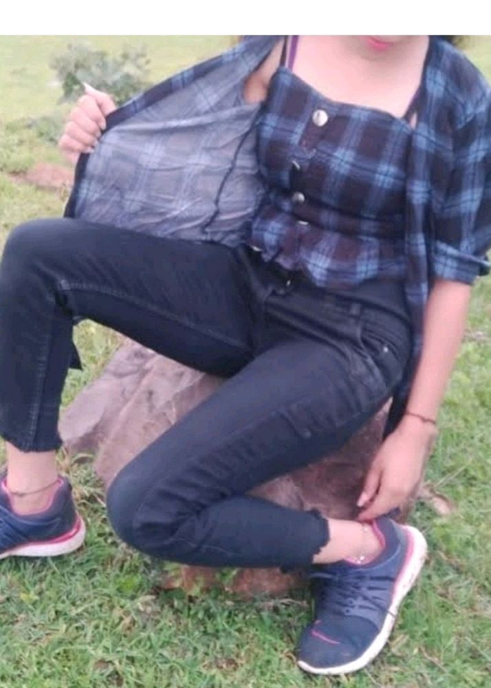 Blue Colour Top And Jacket