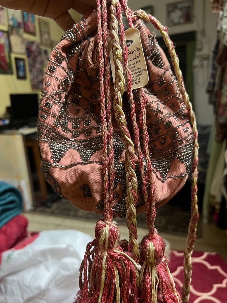 Embroidered Potli Bag For Party &amp; Wedding