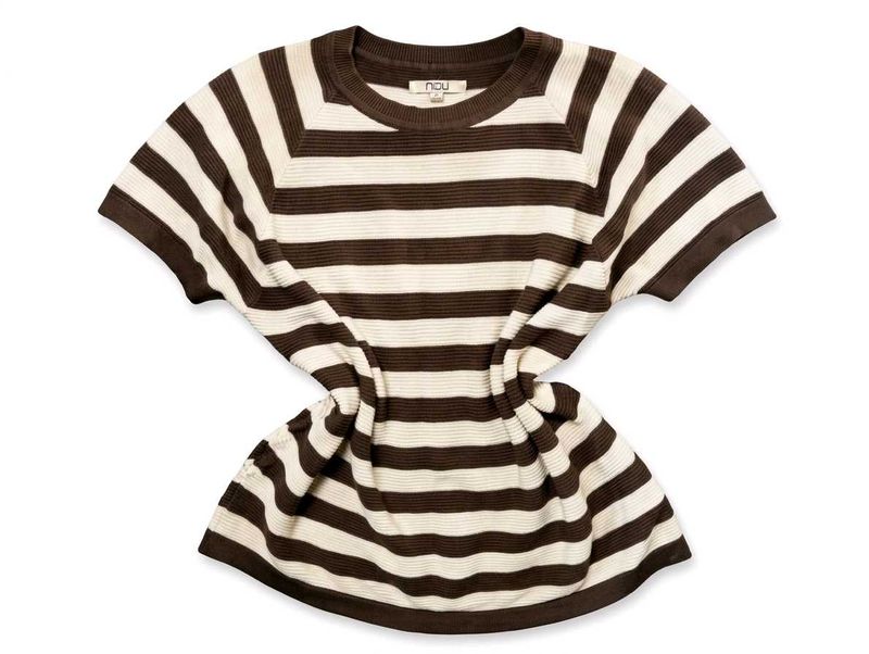 Brown Striped Knit Top