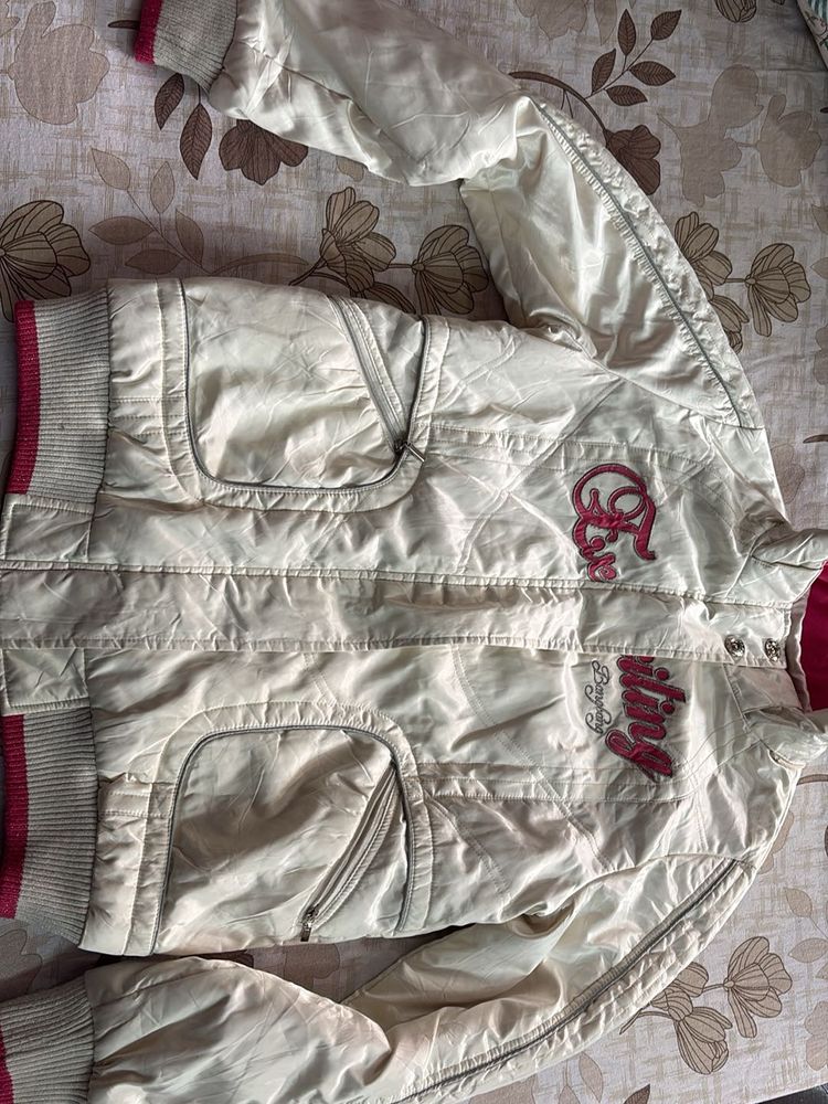 Stylish White Padded Jacket