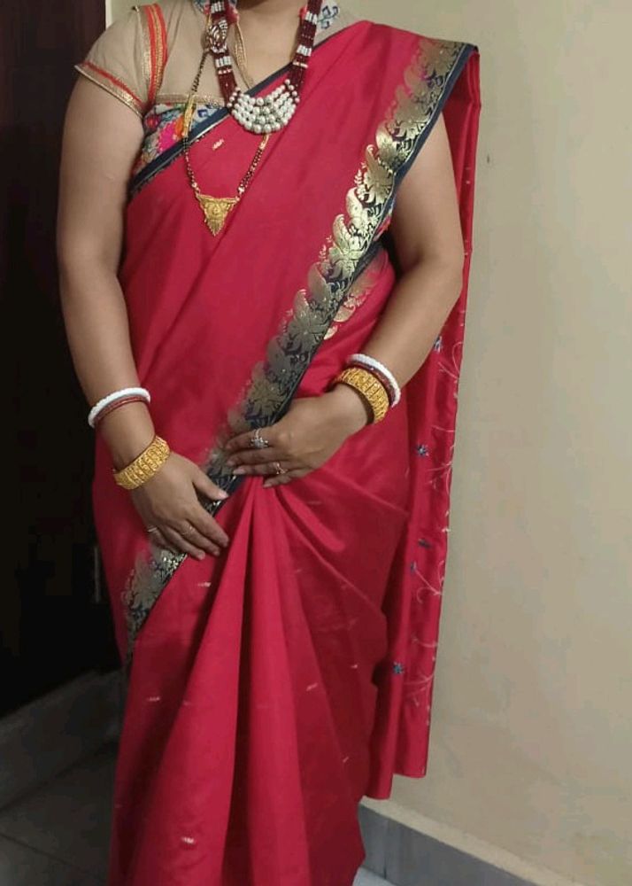 Red Festive Wear Saree