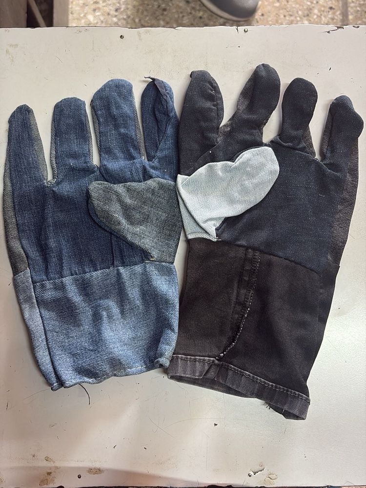 10 pairs of Denim Patchwork Work Gloves