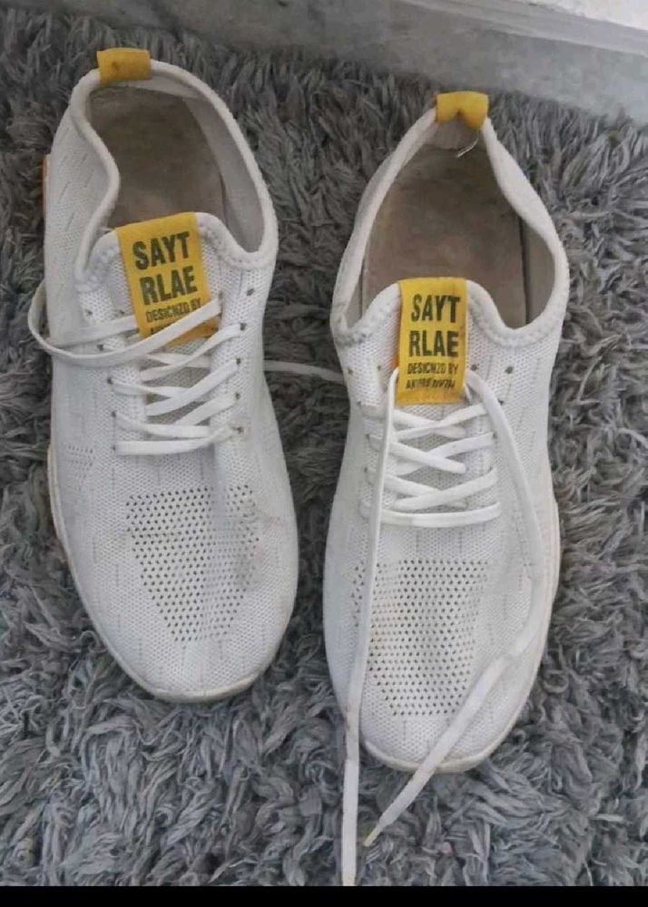 SAYT RLAE White Knit Sneakers