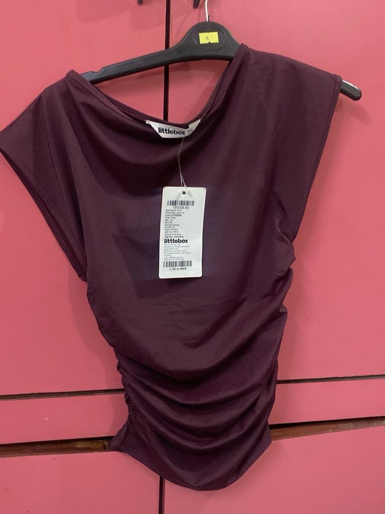 littlebox Chic Ruched Wine Top