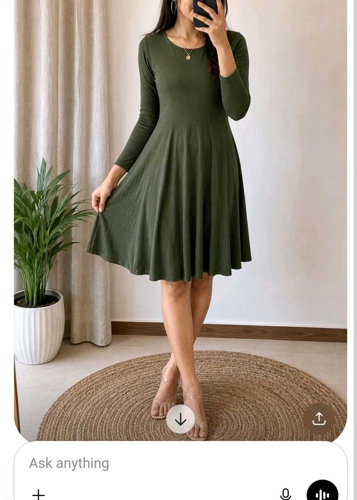 Olive Green Lace-Up Back Top