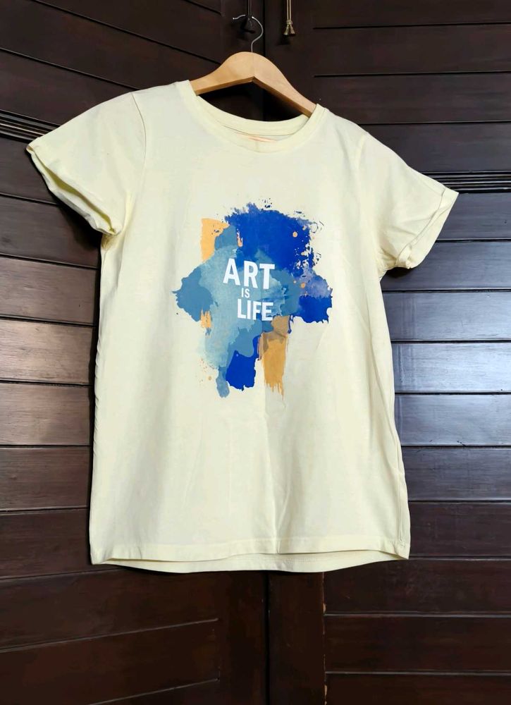 Livesmart Yellow Art is Life Graphic Tshirt