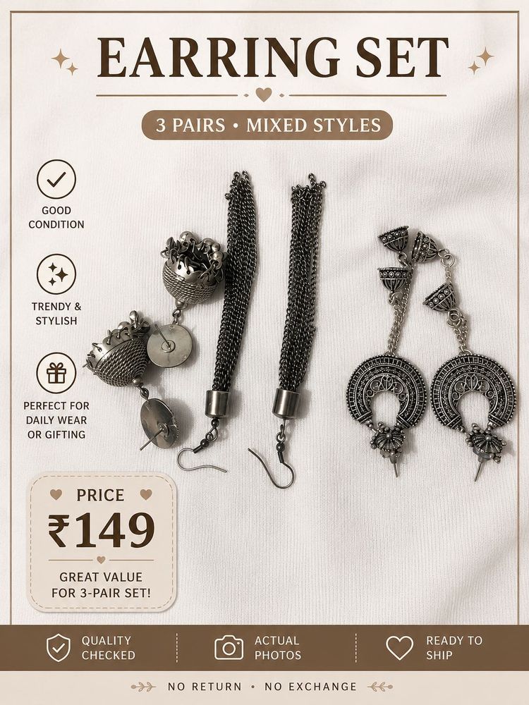 3 Pairs Ethnic Earring Set
