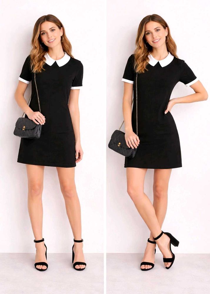 Chic Black &amp; White Collar Dress