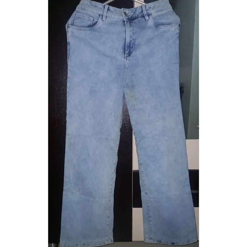 Sky Blue Flared Jeans | High Waist | 32 Waist | 38 In Length