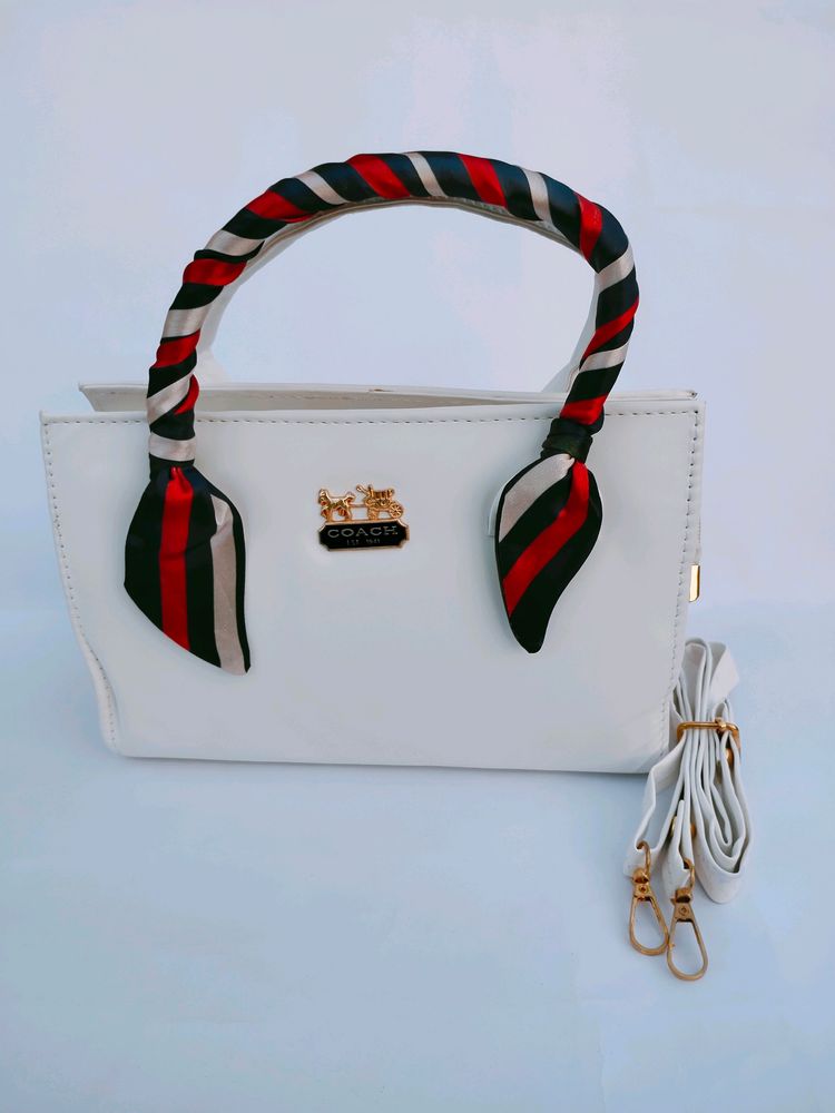 White Ribbon Bag For Girls