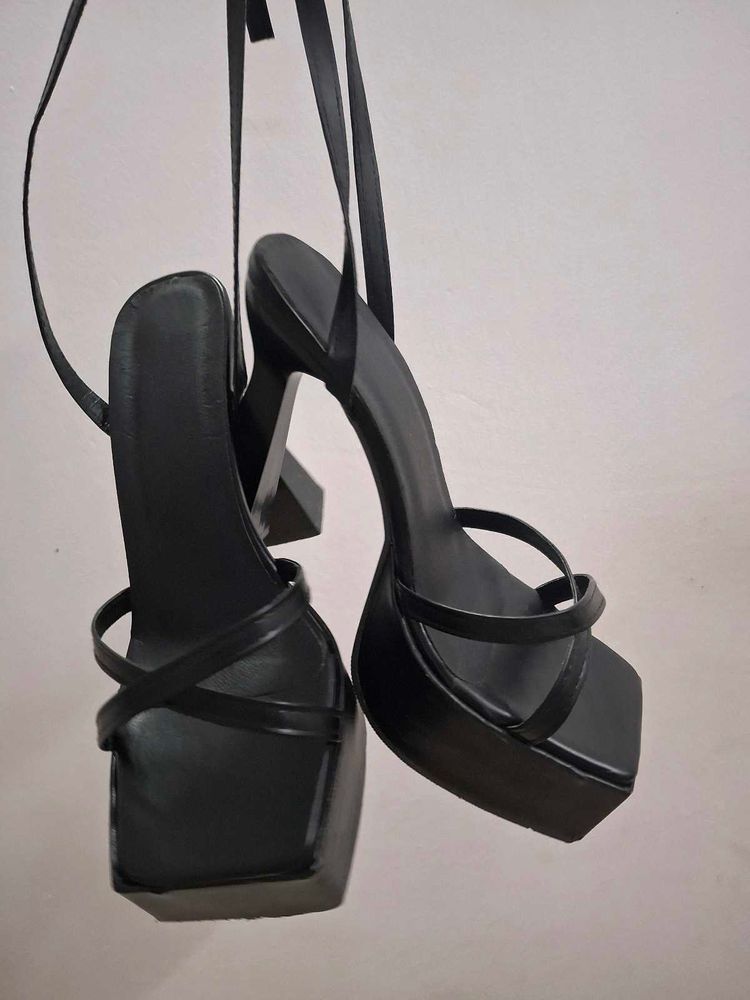 Chunky Platform Strappy Heels