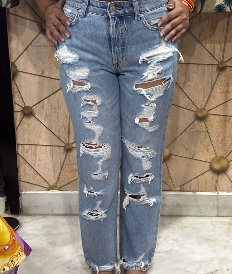 Distressed Light Wash Jeans