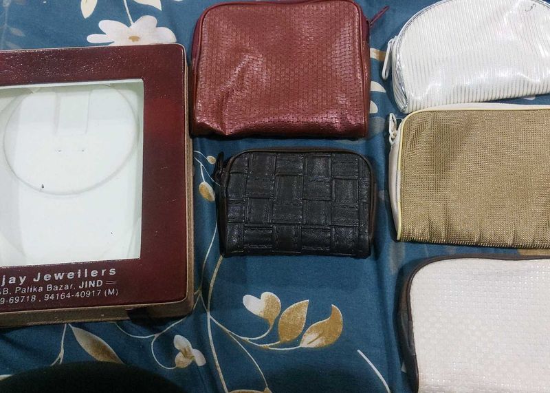 Assorted Jewelry Pouches and box - Set of 6