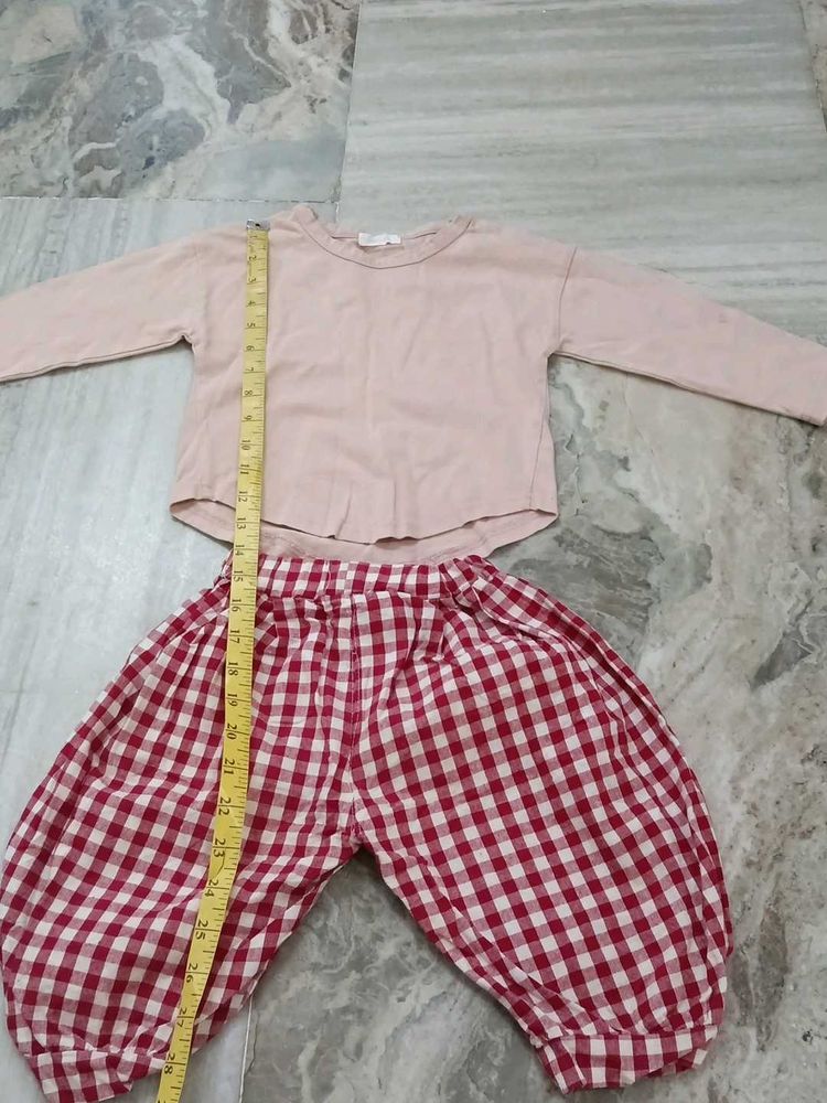 Cute Gingham Pants and Top Set