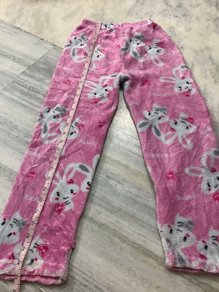 Cozy Pink Rabbit Pajama Pants