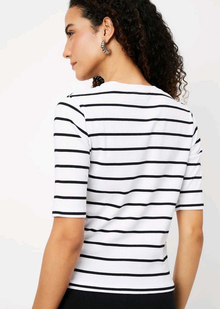 Striped Short Sleeve Top