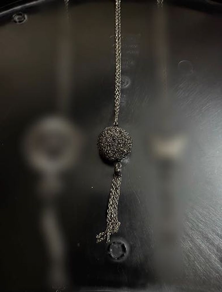 Silver-Tone Mesh Locket Necklace