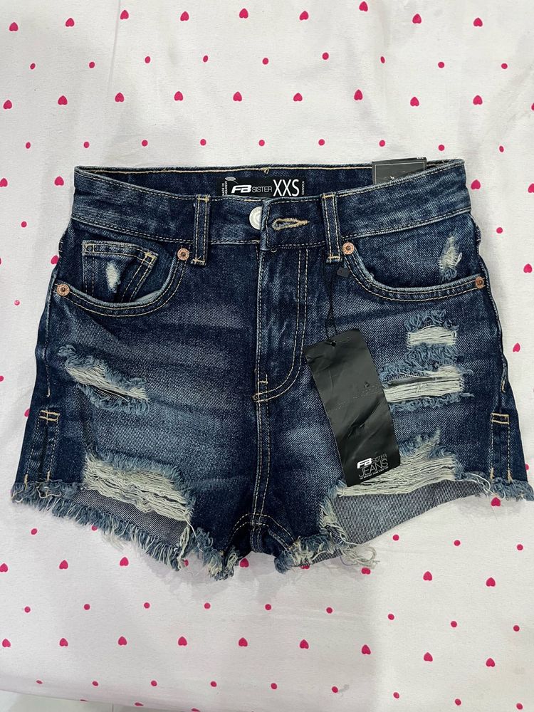 Distressed Denim Shorts