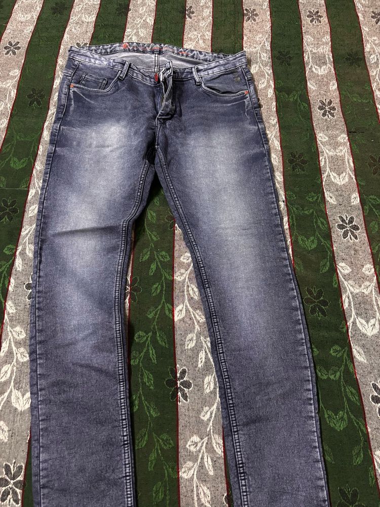 Men's Blue Washed Denim Jeans