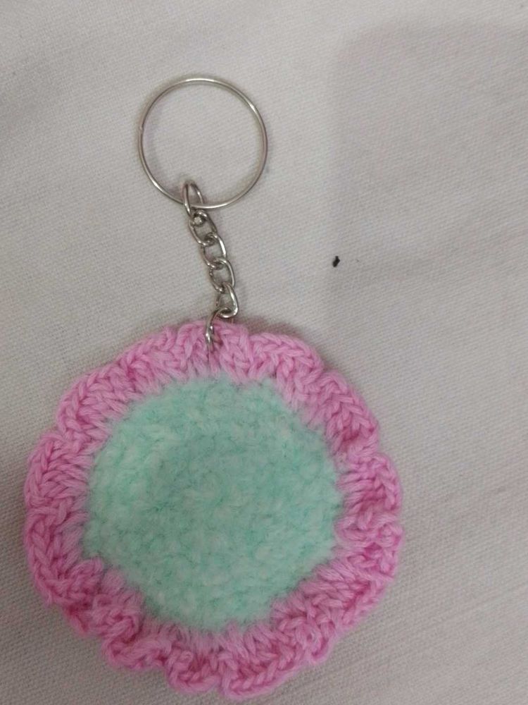 Crochet Keychain - Pink and Green