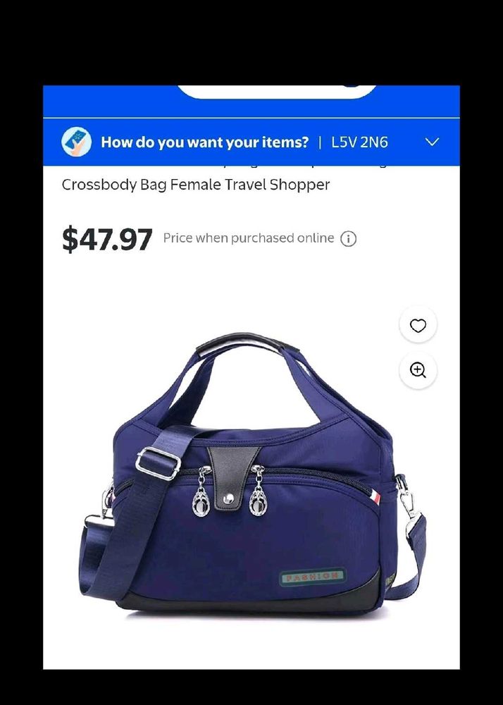 Stylish Blue Crossbody Travel Bag