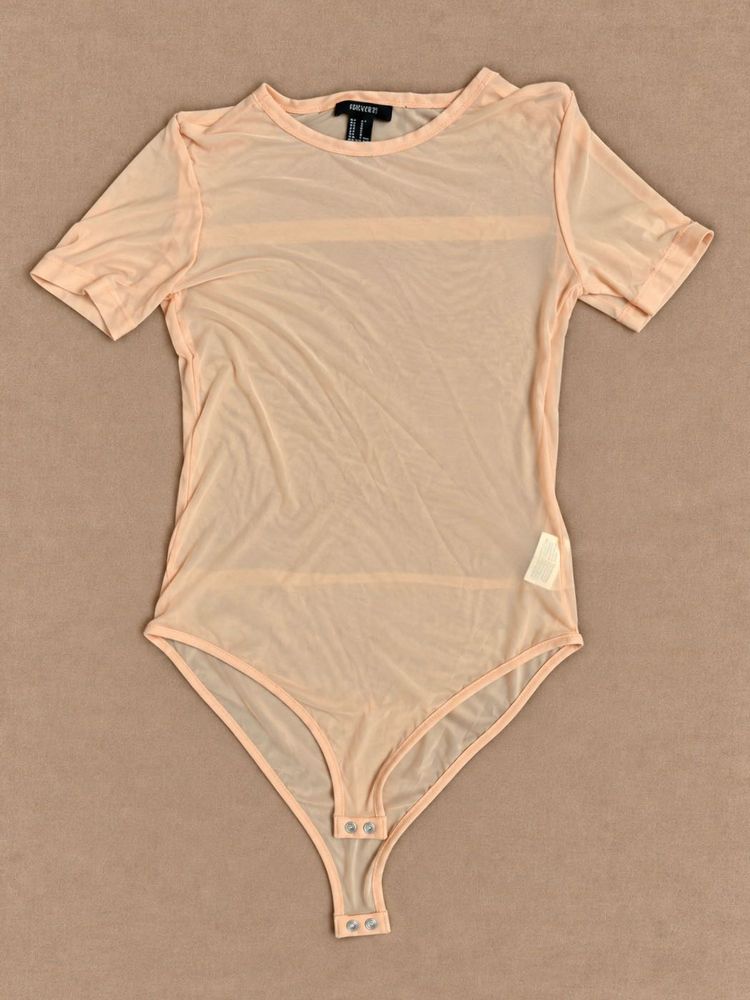 Forever 21 Sheer Mesh Bodysuit Top