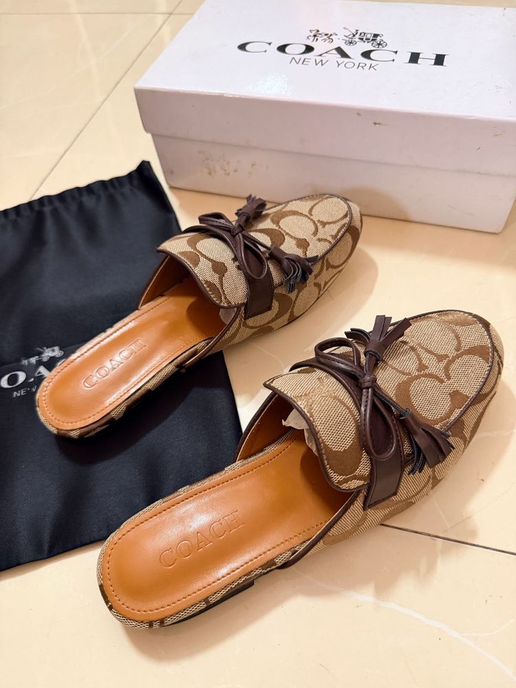 Coach Signature Mules with box packing