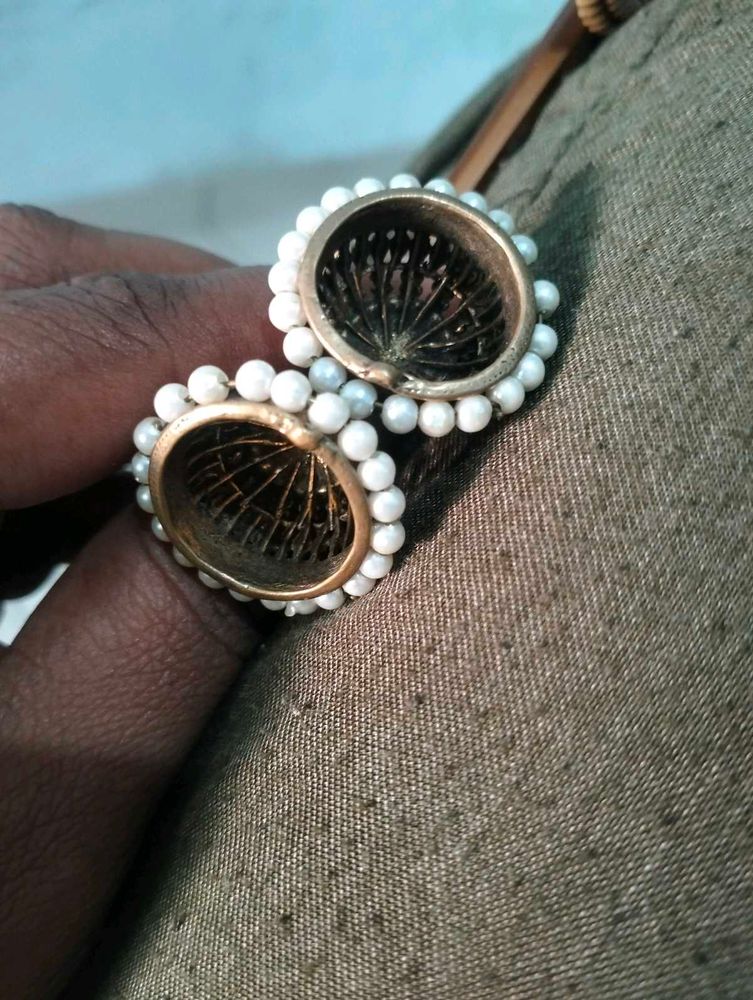 Elegant Pearl Jhumka Earrings