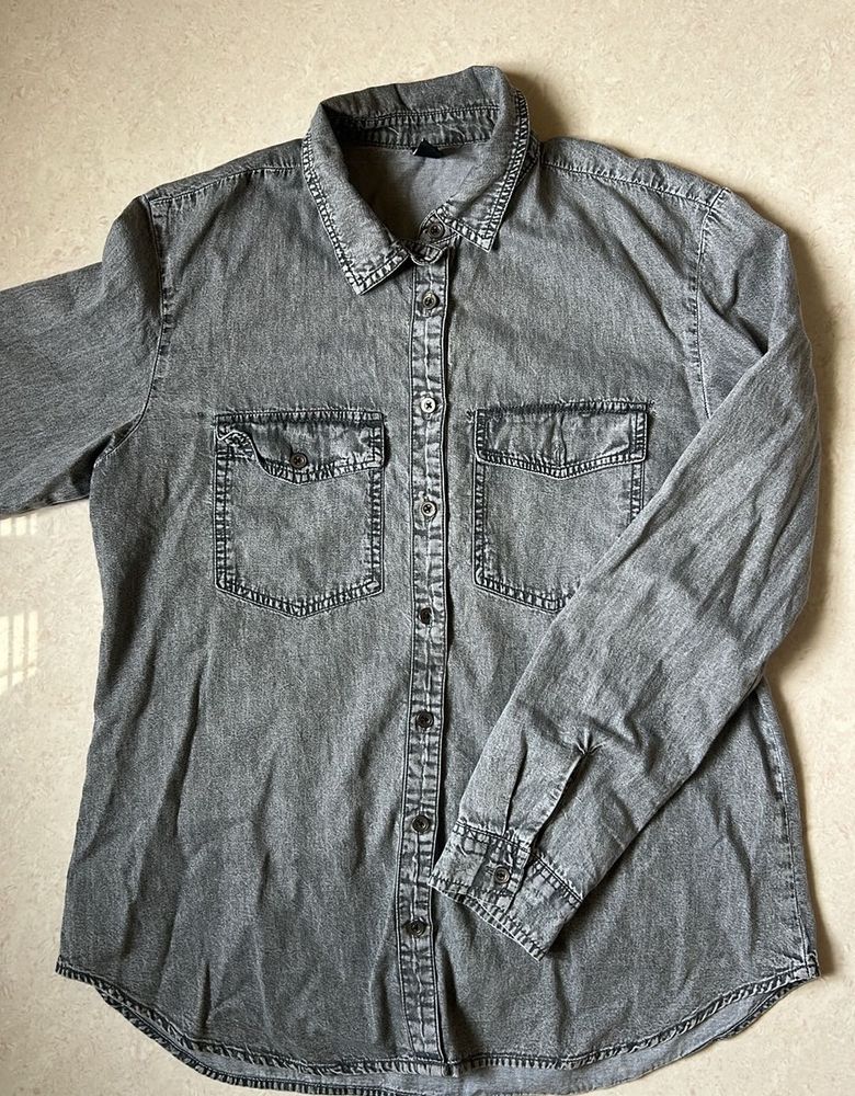 Classic Grey Denim Shirt