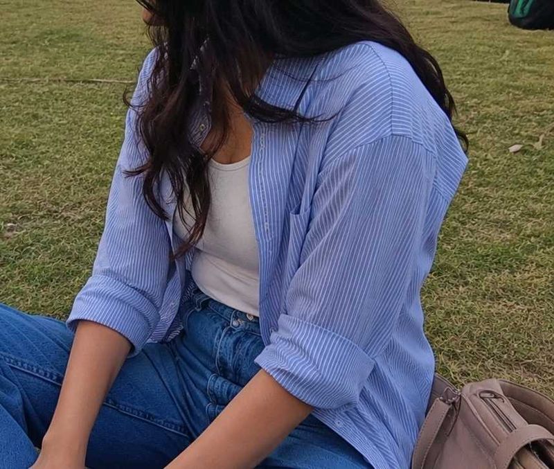 Blue Striped fitted Shirt
