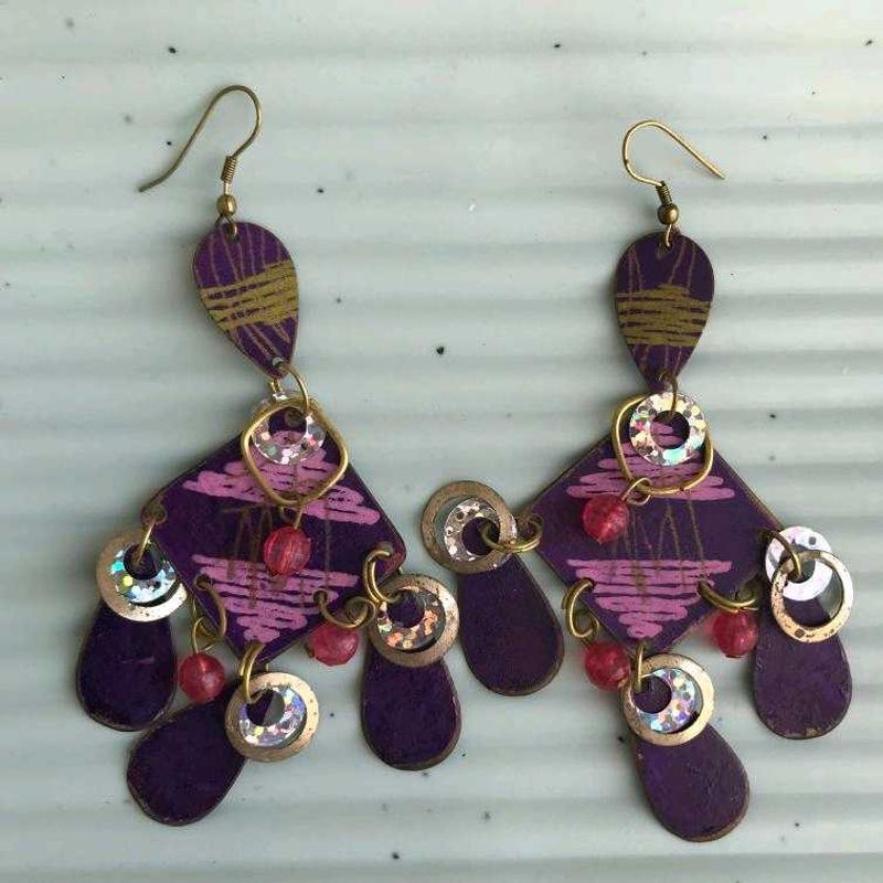 vintage purple dangle earrings