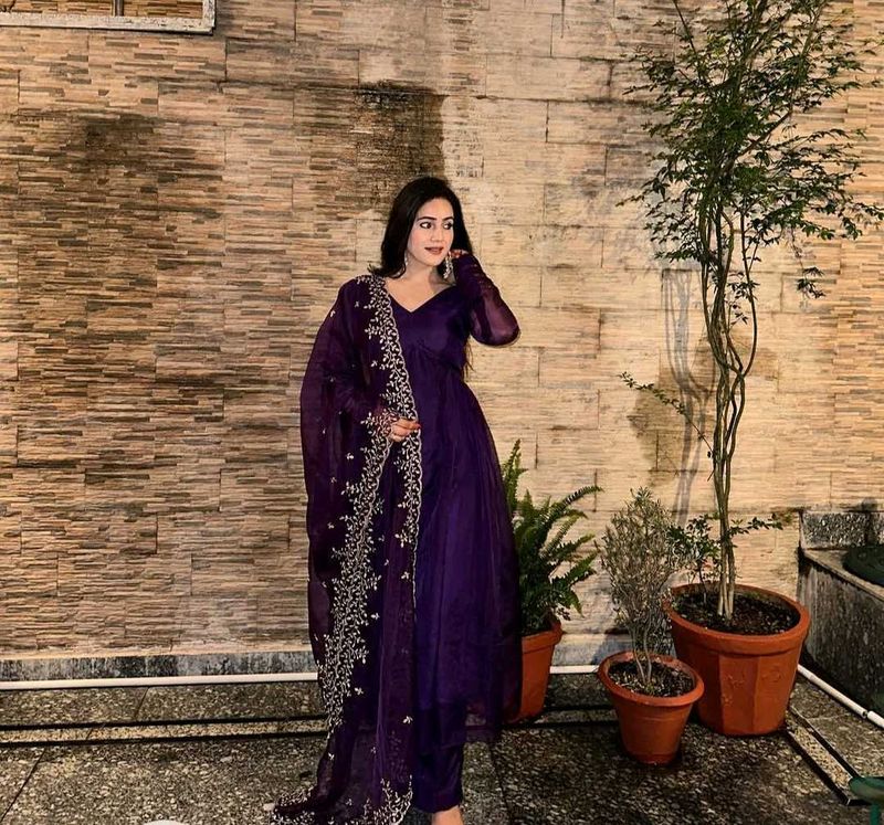 Elegant Purple Kurta Set with Dupatta