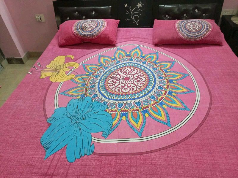 Pink Mandala Print Bedsheet Set