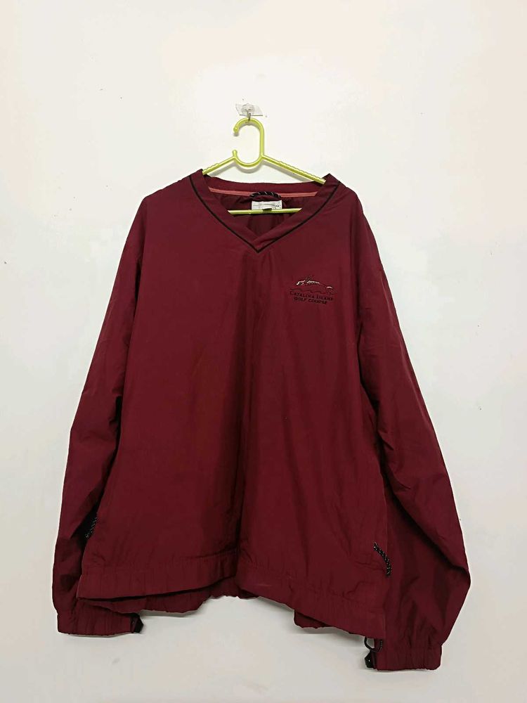 Men's Burgundy Pullover Jacket