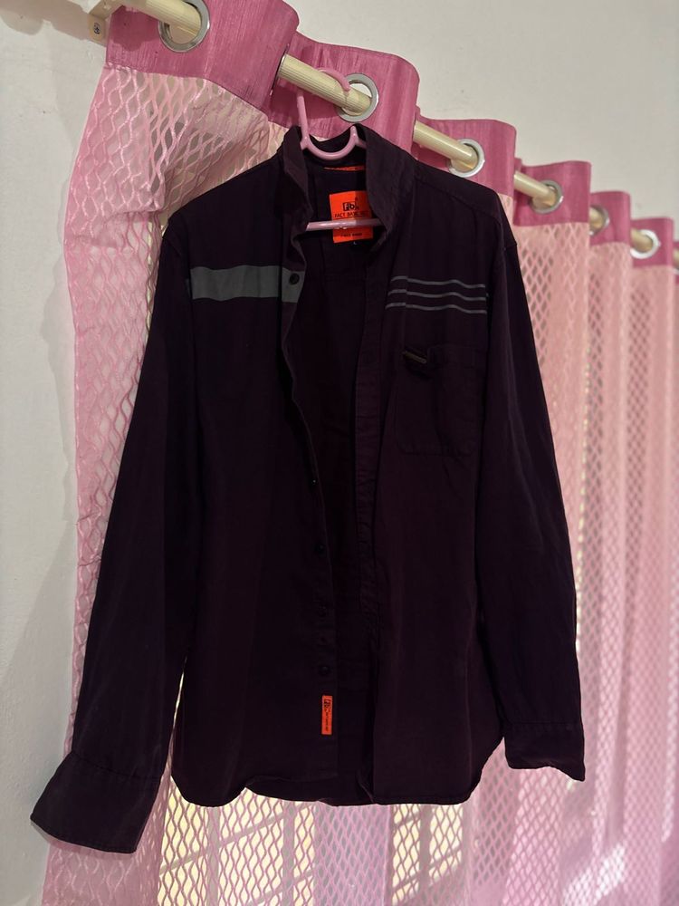 Men's Deep Plum Casual Shirt