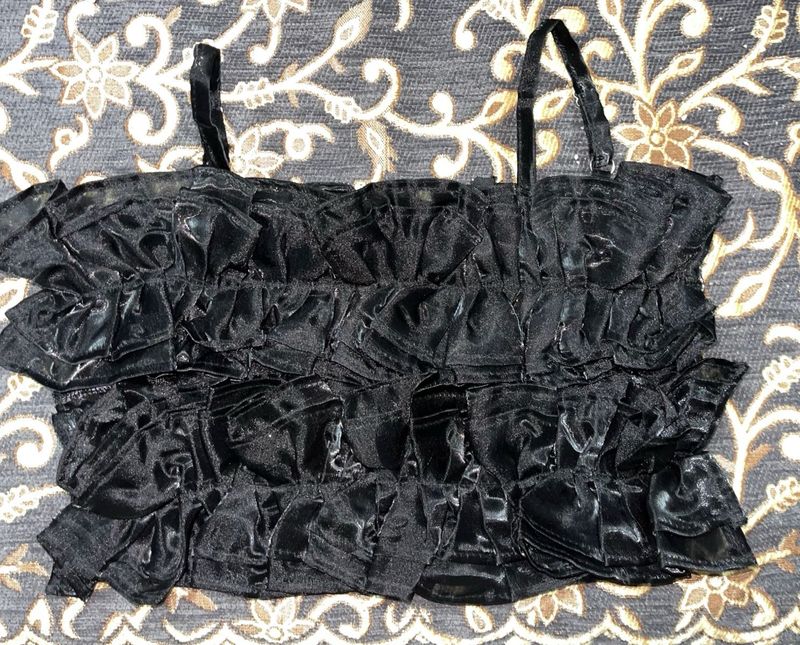 Black Ruffle Top